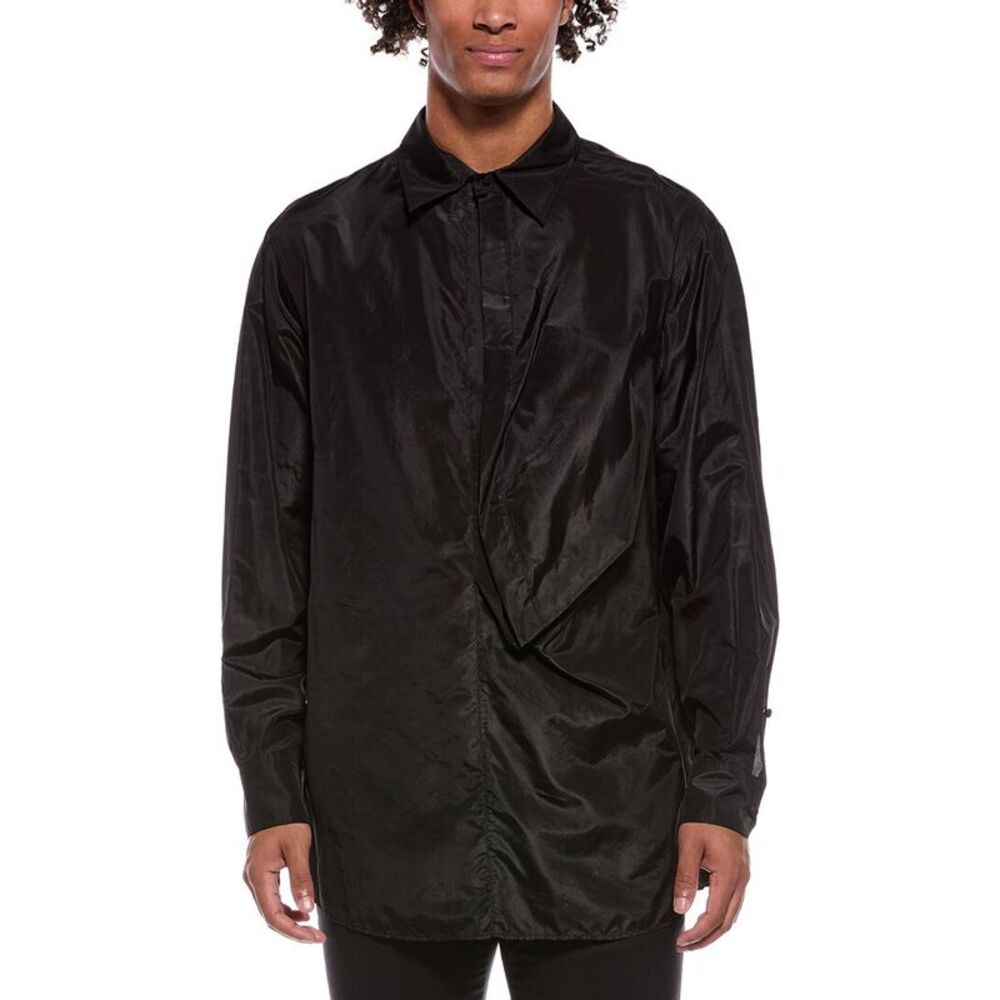 Valentino Mens  Silk Shirt, Black